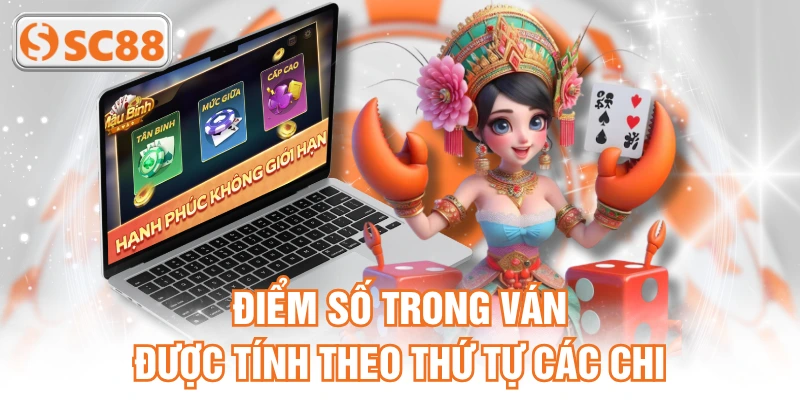Điểm số trong ván được tính theo thứ tự các chi